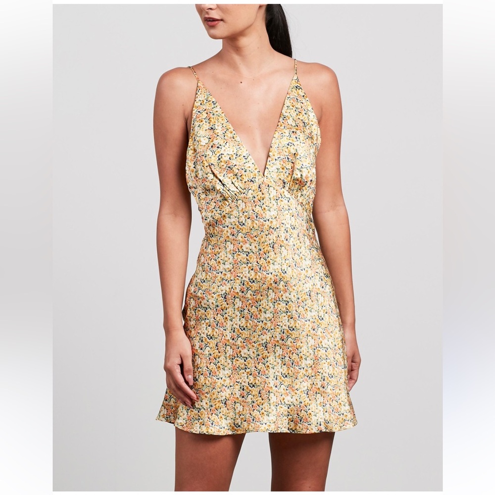 Bec & Bridge Golden Fields Silk Mini Dress Spaghetti Strap